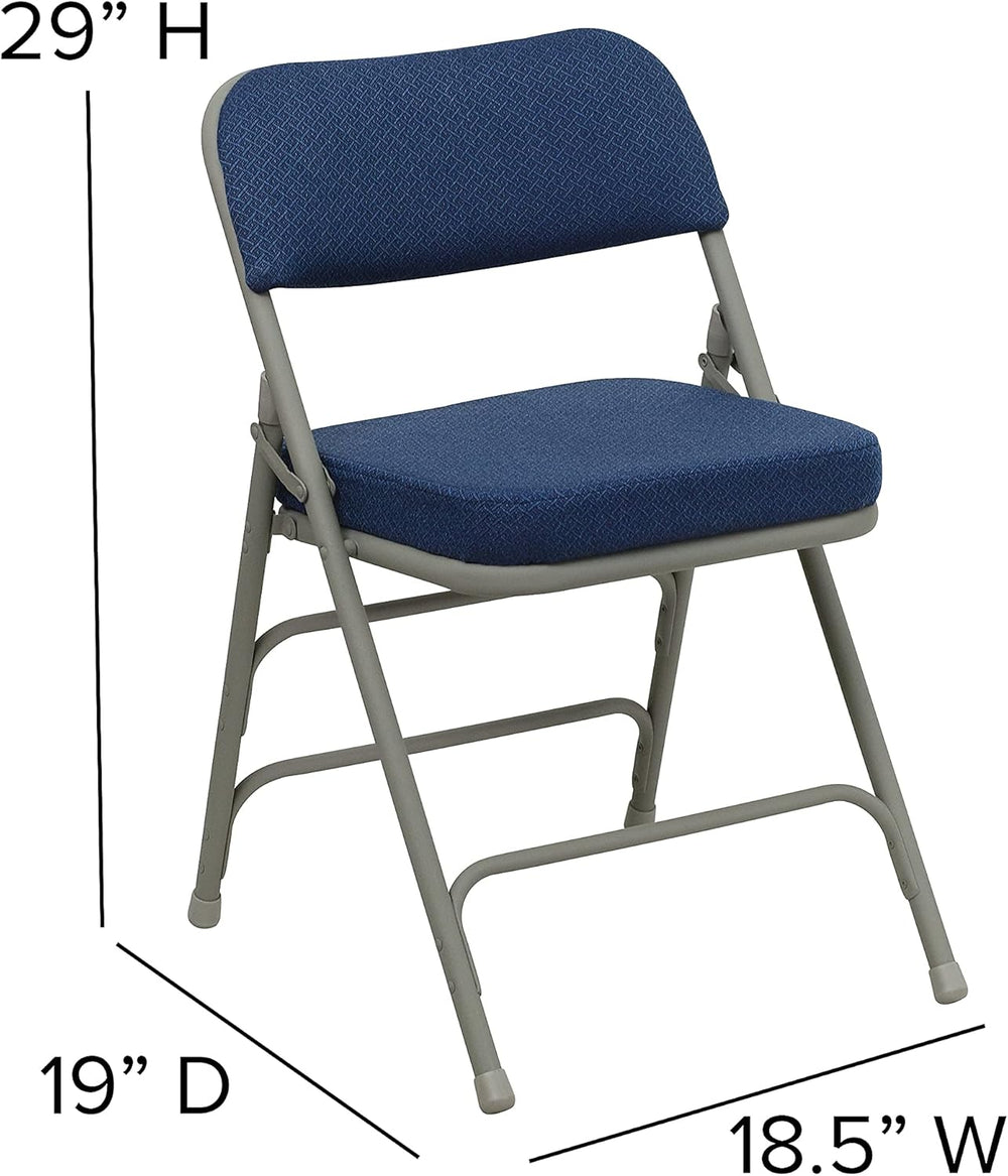 Flash Furniture Hercules Series Metal Folding Chairs with Cushioned Seat, Fab...