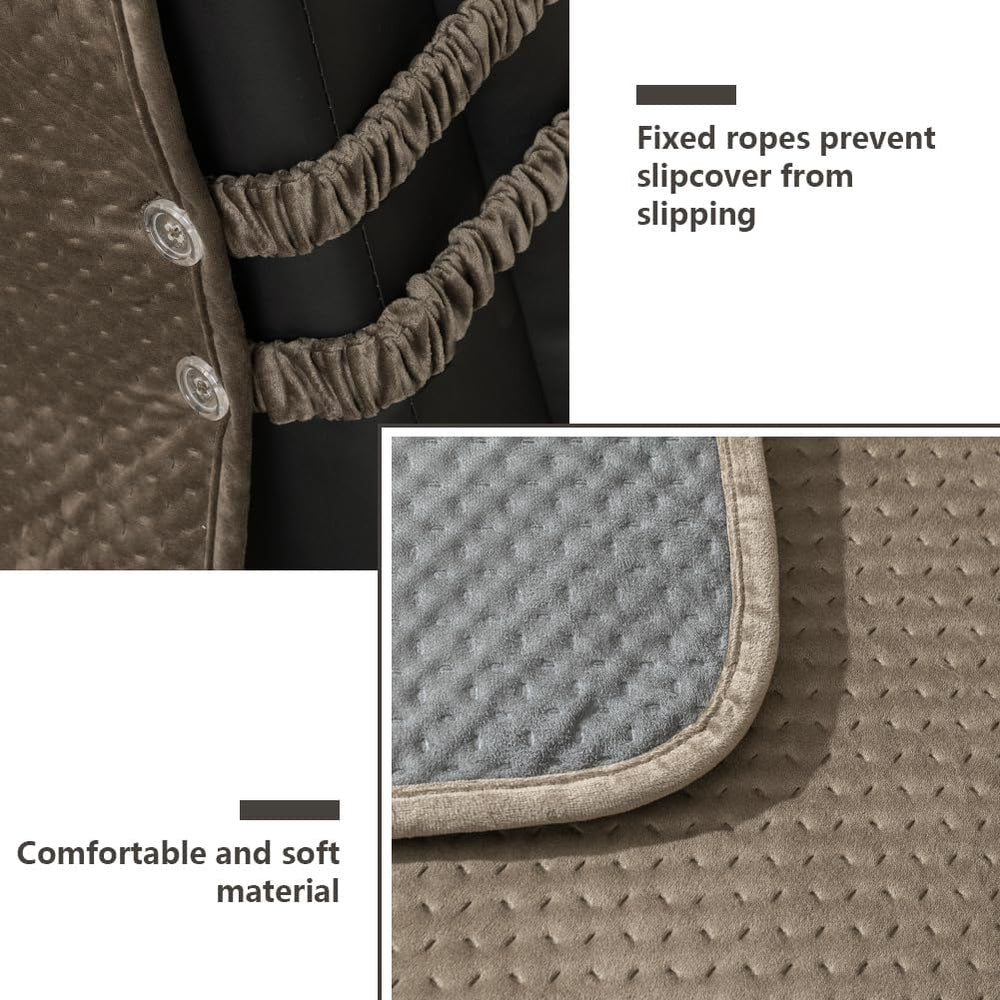 STONECREST Recliner Chair Cover, Water Resistant Velvet Quilted Slipcover, St...