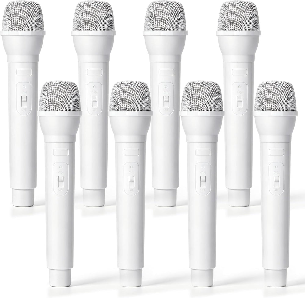 Facmogu 8PCS Fake Microphone Prop, Mic Prop for Halloween Christmas Cosplay