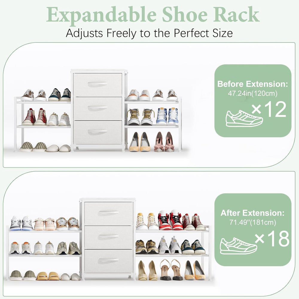 Expandable Closet Organizers and Storage,Wide Long 3 Drawer Dresser