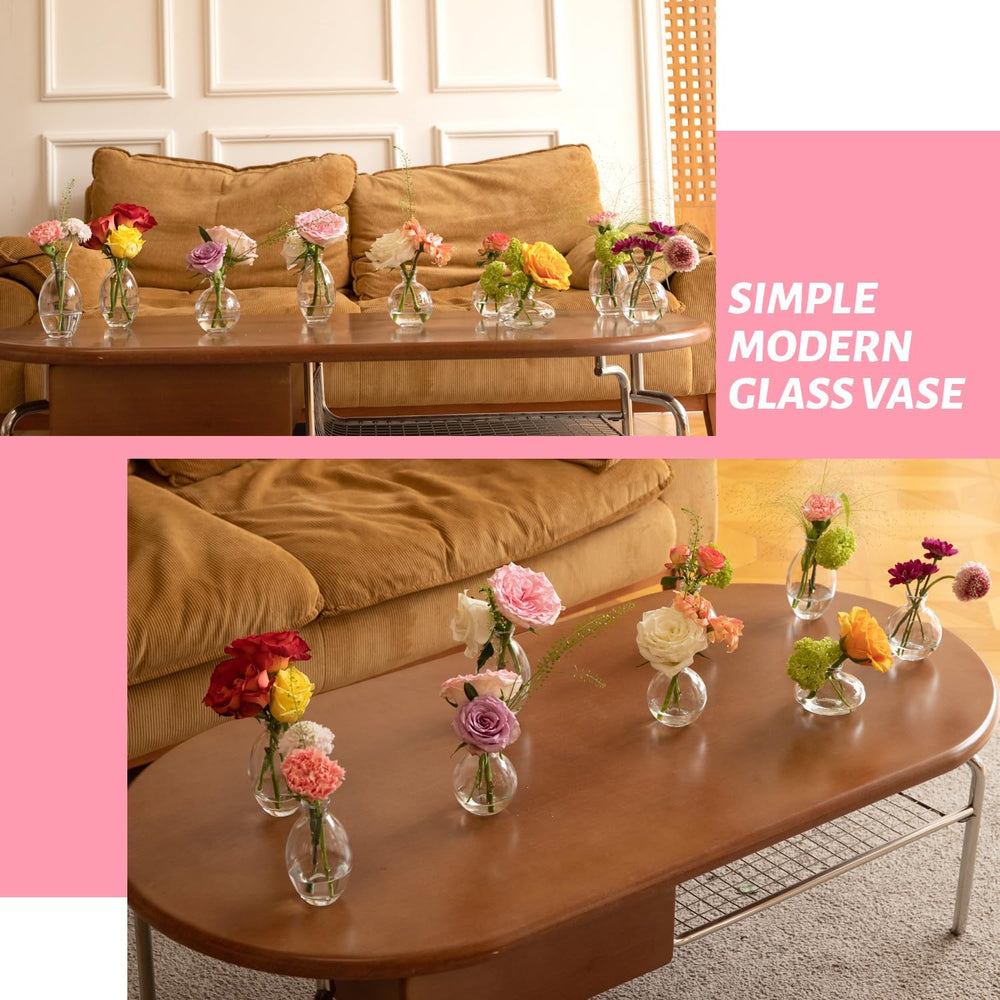 28 Clear Bud Vases in Bulk, Glass Small Bud Vase for Centerpieces
