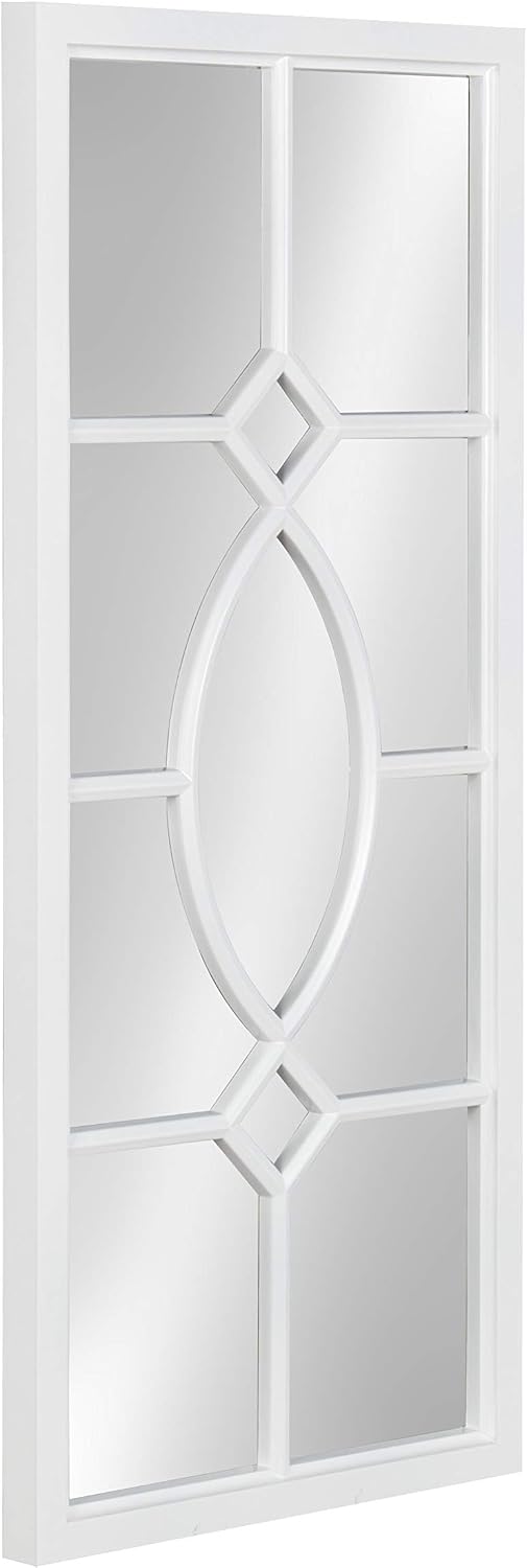 Kate and Laurel Cassat Casual Modern Window Wall Accent Mirror, White