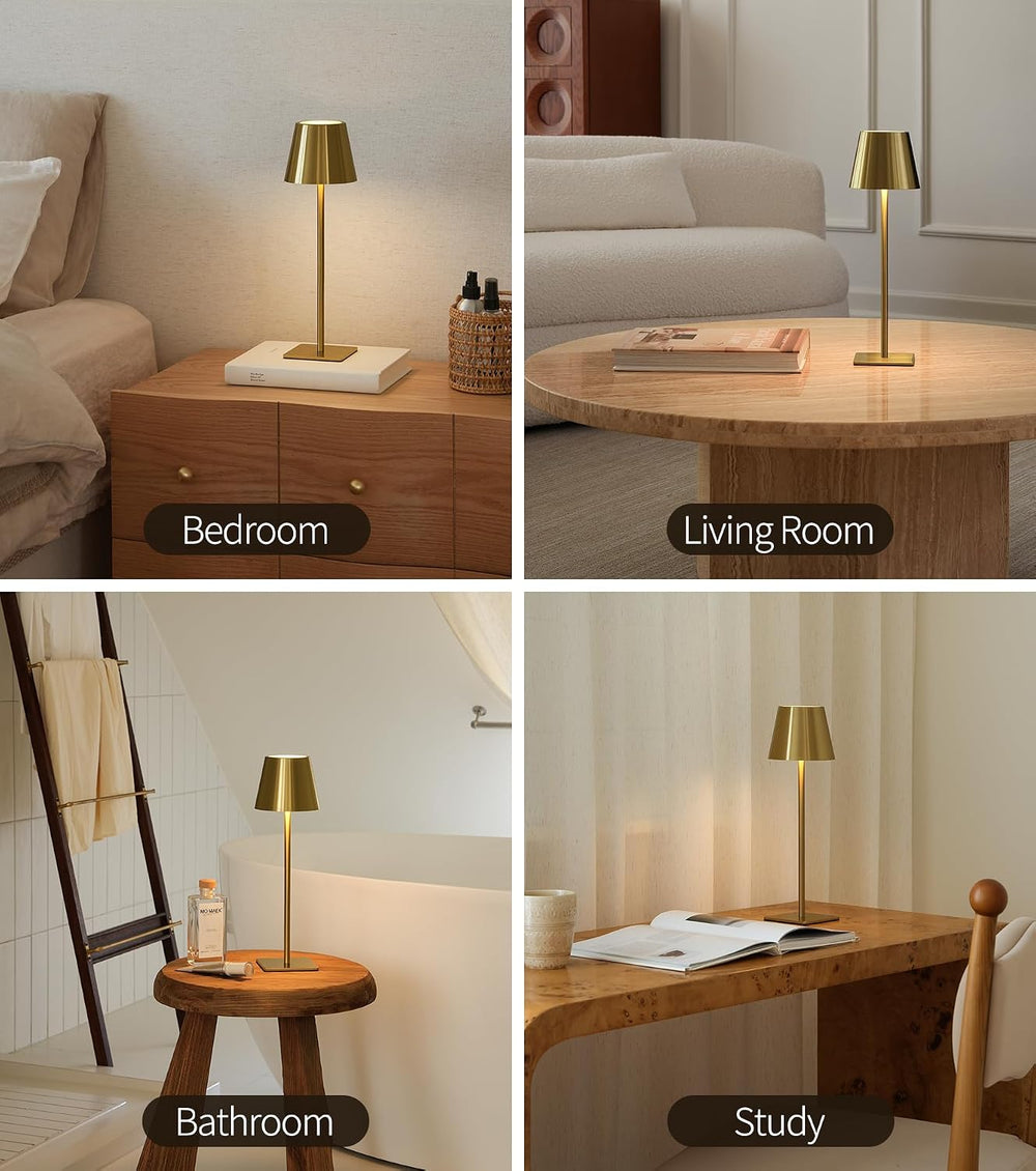UME 3 Pack Cordless Table Lamp, Battery Operated Lamp - Portable Waterproof R...