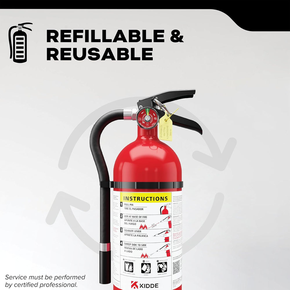 Kidde Pro 210 Commercial Fire Extinguisher, 2-A:10-B:C, PRO-4MP-1, 1 Pack