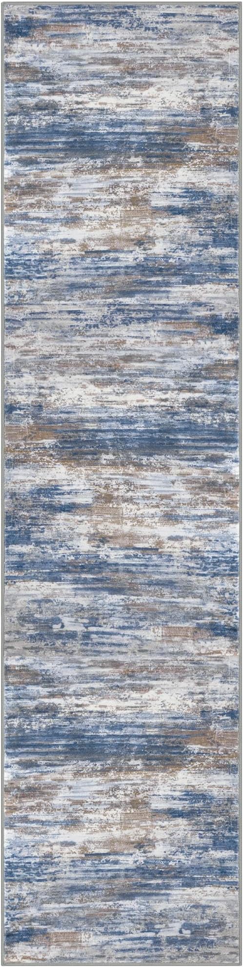 KOZYFLY Modern Abstract Washable Rug Runner 2.6x10 Hallway Rug Runner Non-Slip