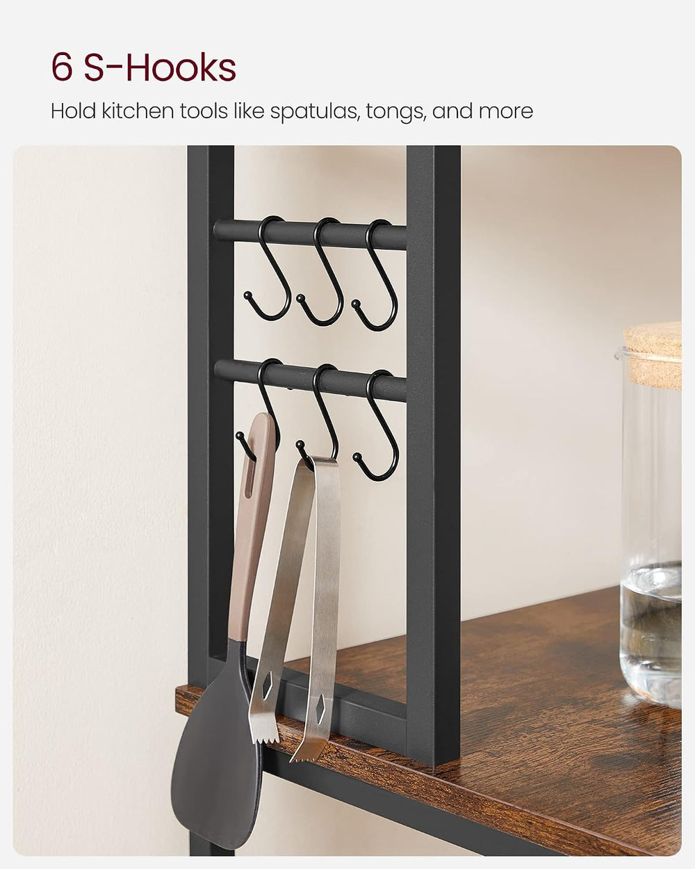 VASAGLE Coffee Bar, 31.5 Inches Baker's Rack for Kitchen with Storage, 6-...