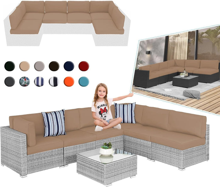 Outdoor Sectional Cushions 4" Foam High-Density, Beige