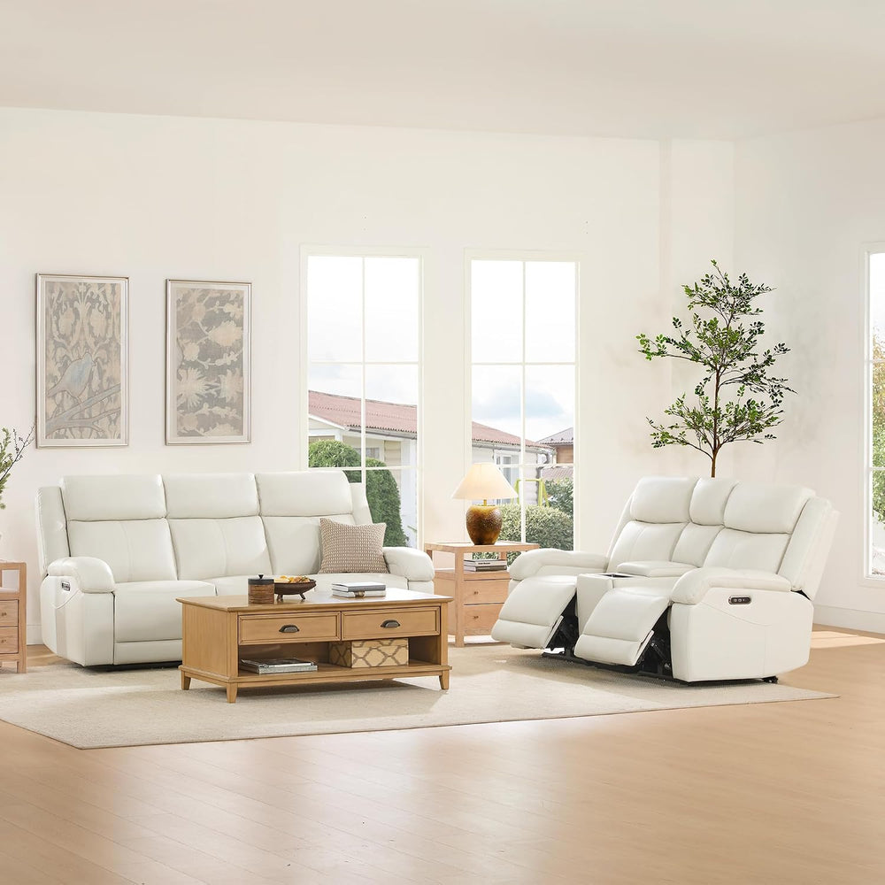 Watson & Whitely Genuine Leather Power Recliner Sofa & Loveseat Set, ...