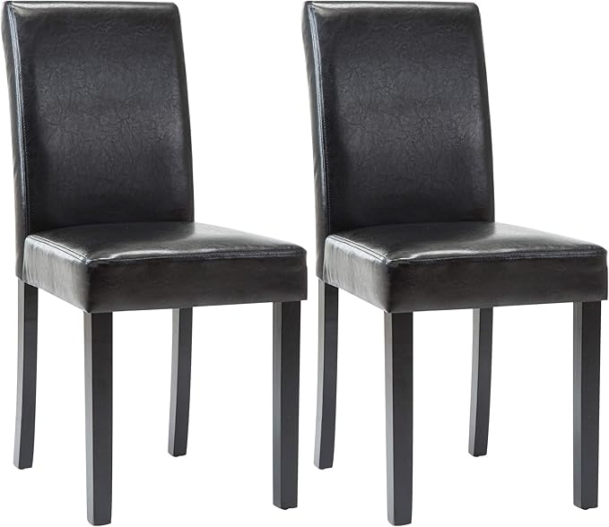 LSSPAID Dining Chairs Set of 2, PU Leather Padded Upholstered Modern Parson C...