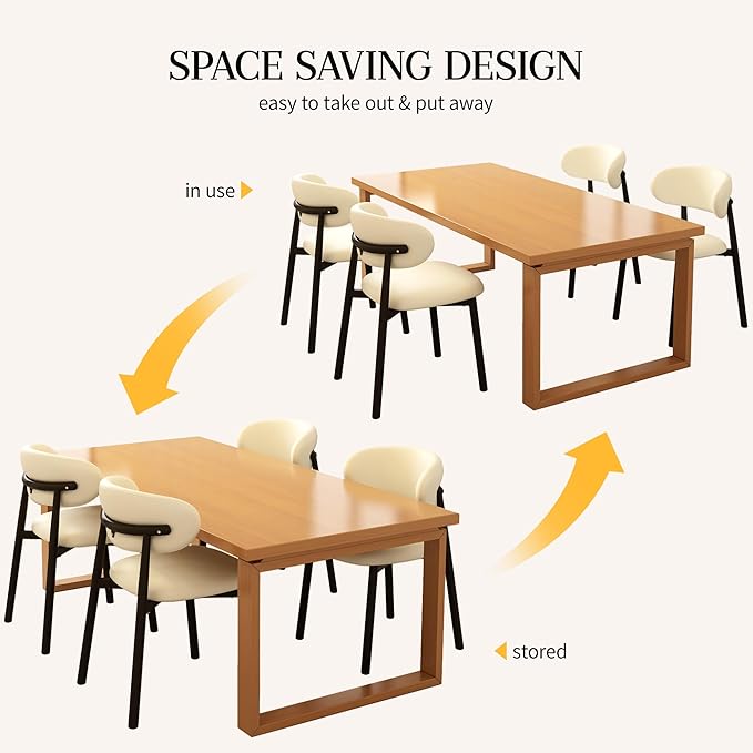 Kitchen Dining Chairs Set of 6 Modern Upholstered Leather Farmhouse Dining Ro...