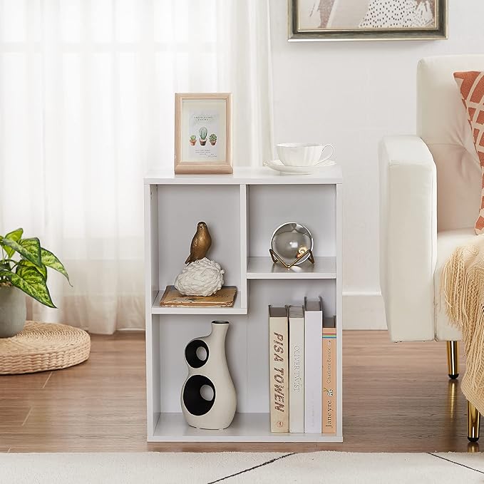 VECELO 3-Cube Small Bookshelf, Modern Bookcases with Shelves Height Up to 12....