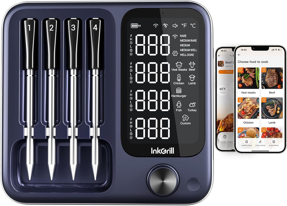 4-Probe Digital Meat Thermometer Wireless