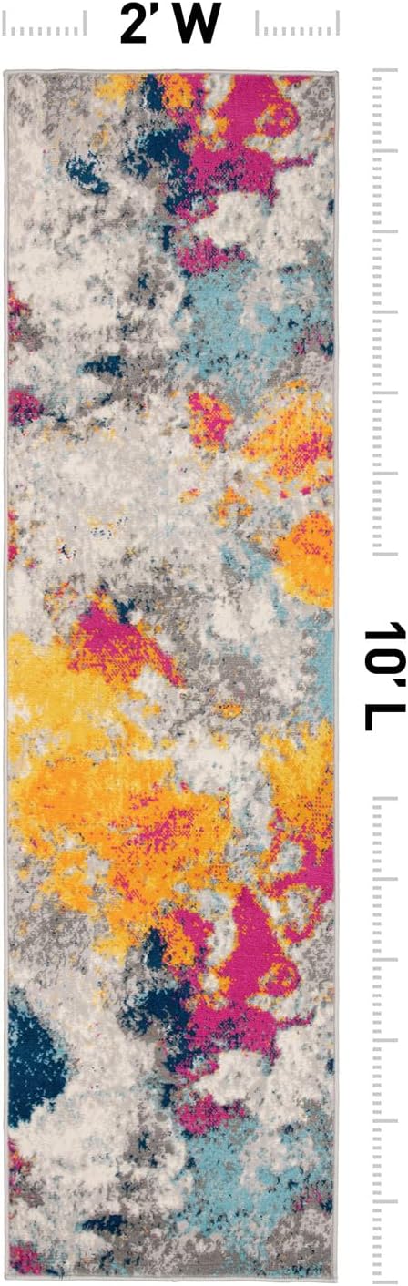 Rugshop Modern Abstract Living Room Non-Shedding Runner Rug Multi 2' x 10...