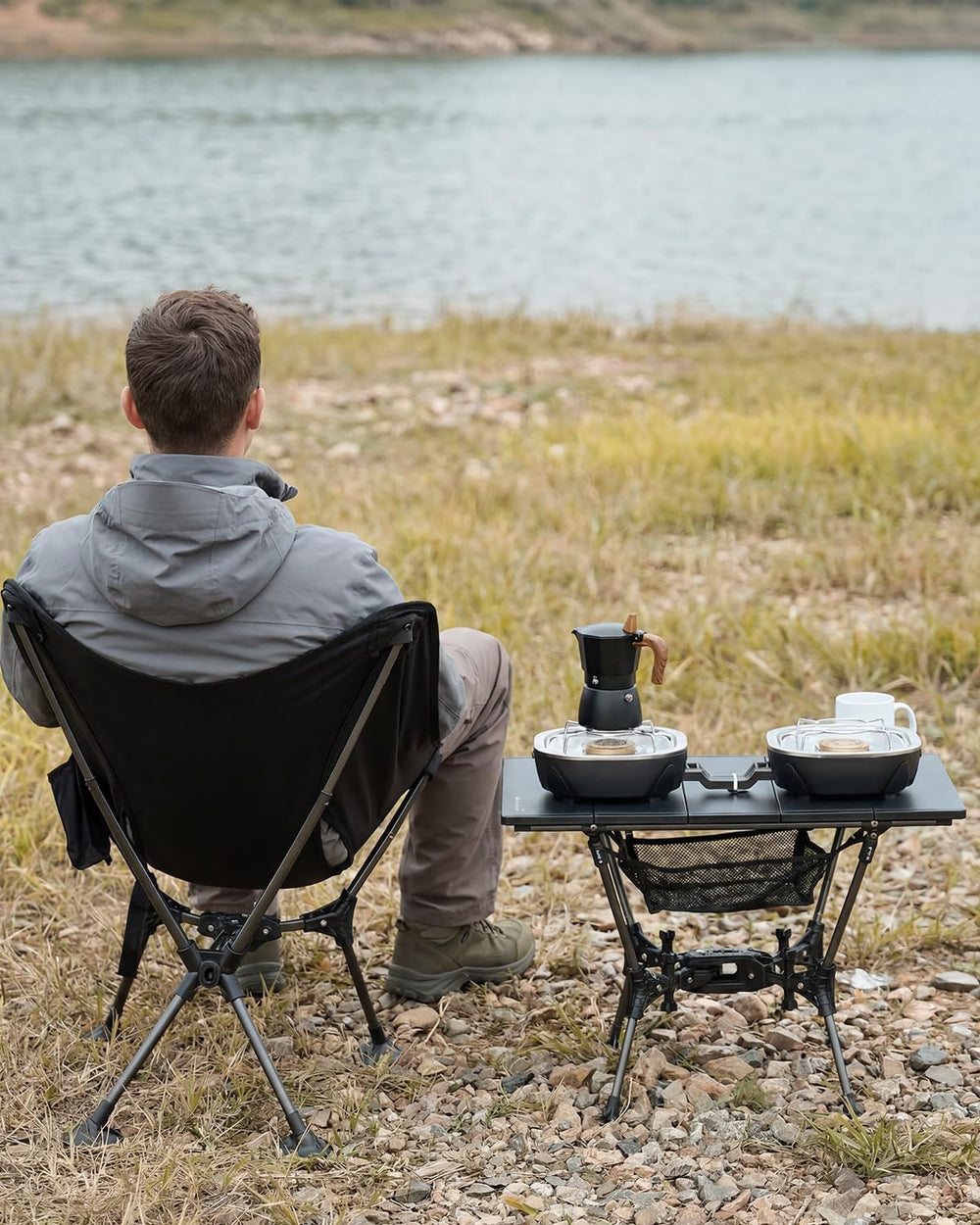 Gonex Foldable Camping Table, Portable Aluminum Roll Up Top Camp Side Table