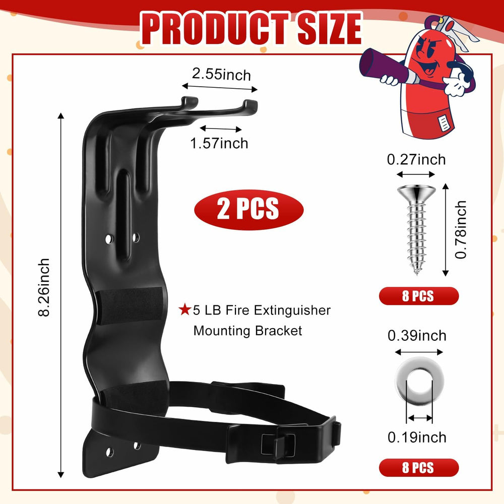 2pcs Home Fire Extinguisher Mount Bracket, 5 LB Metal Truck Fire Extinguisher...
