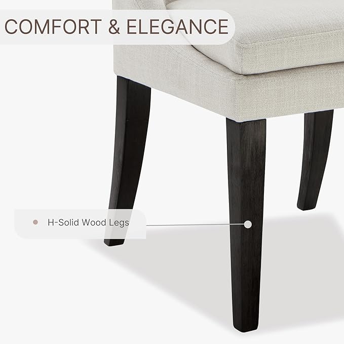 Upholstered Dining Chairs Modern Sidechair Performance Fabric High Back Armle...