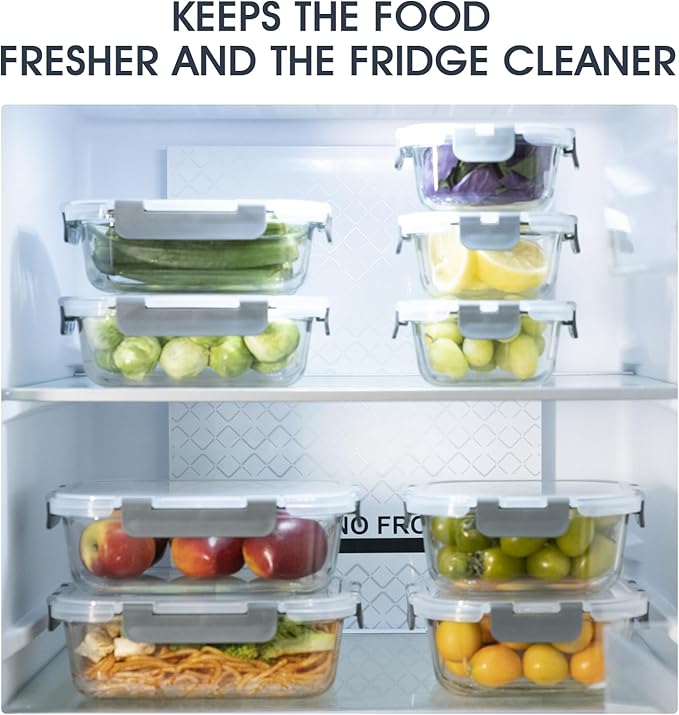 S SALIENT 18 Pieces Glass Food Storage Containers