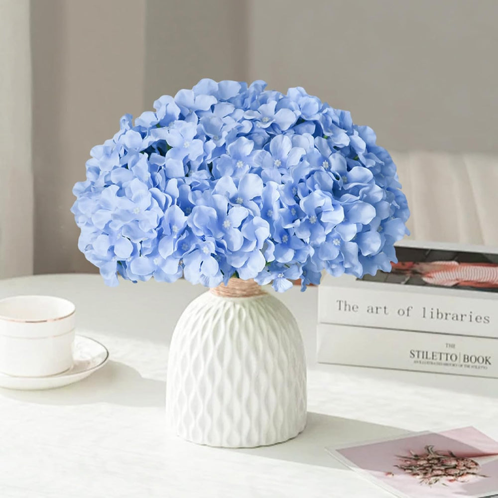65Pcs Blue Hydrangea Artificial Flowers Bulk for Home Decor