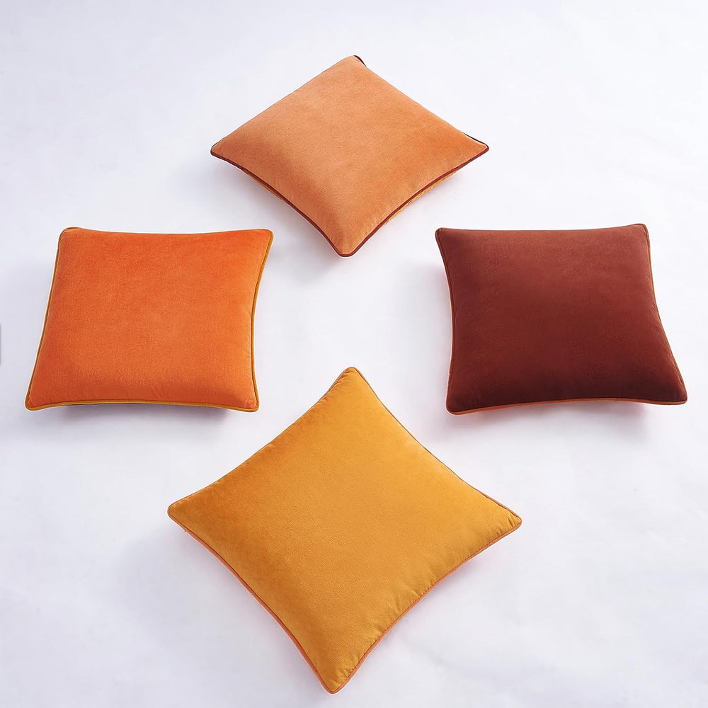 MONDAY MOOSE Decorative Throw Pillow Covers Cushion Cases, Set of 4 Soft Velv...