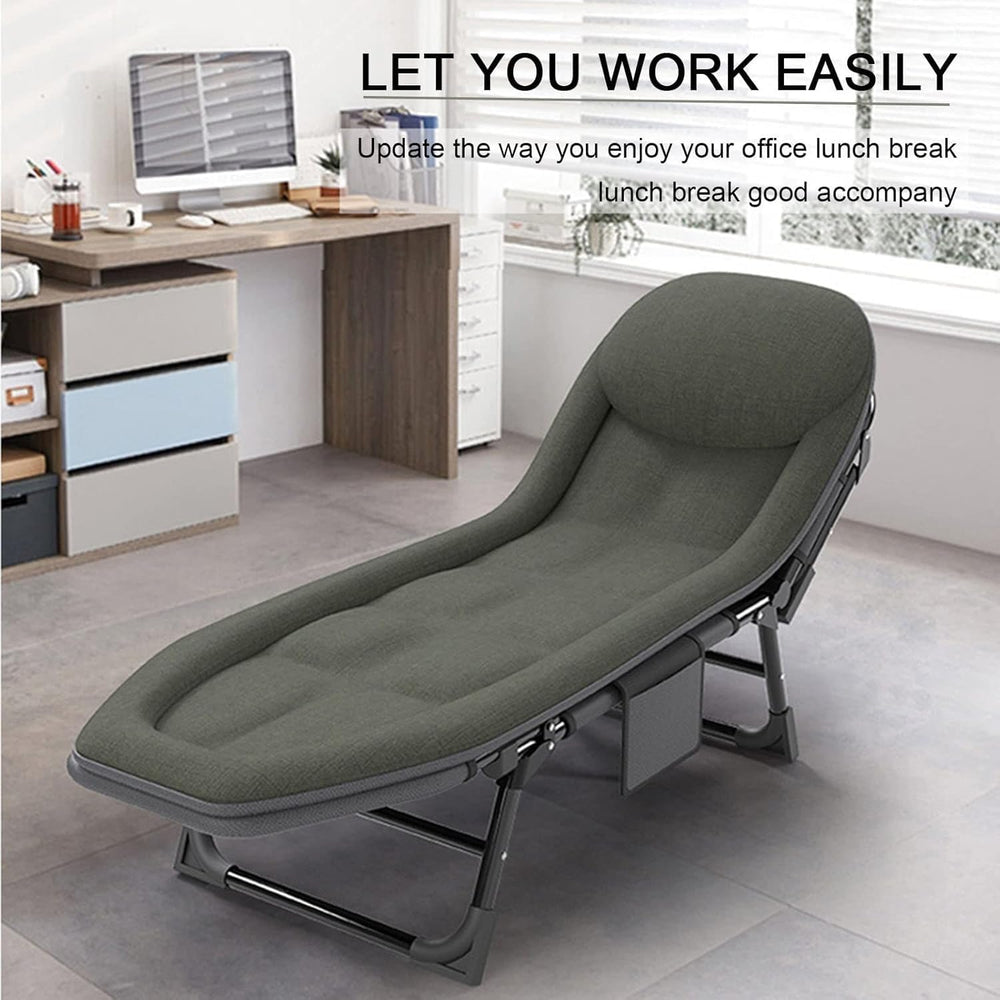 Camping Cot for Adults with Cushion, Portable Folding Camping Cot, 5-Position...