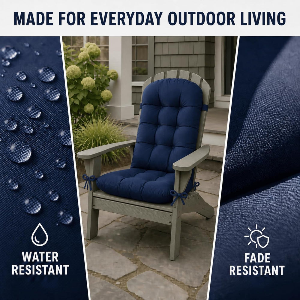 Rocking Chair Cushions Set of 2, Outdoor Thick Adirondack Chair Cushions, Hig...