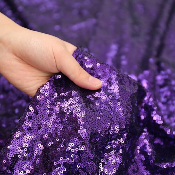 Poise3EHome Purple Sequin Backdrop, 6Ft x 8Ft Glitter Photography Background ...
