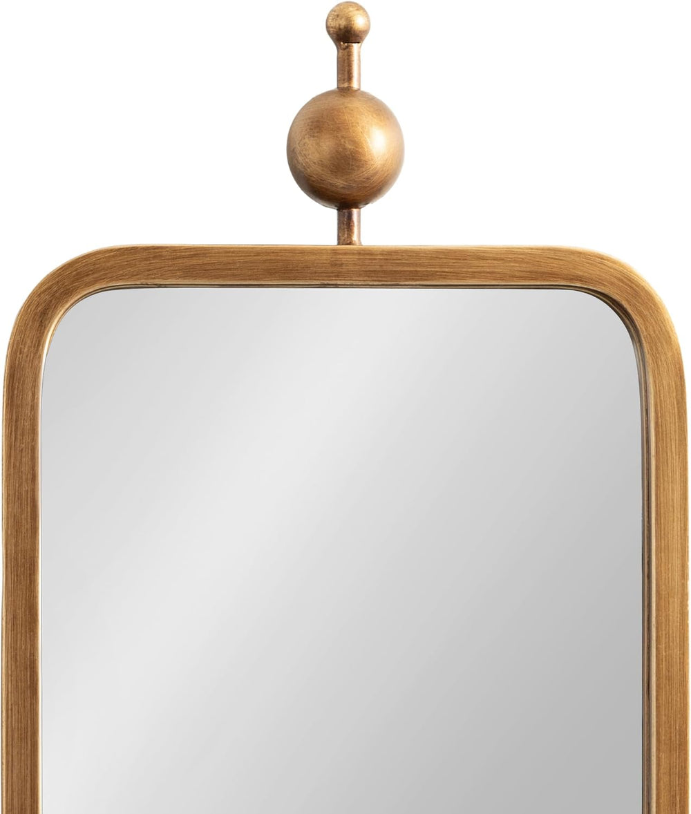 Kate and Laurel Kasota Traditional Slim Panel Wall Mirror, 9 x 36, Antique Go...
