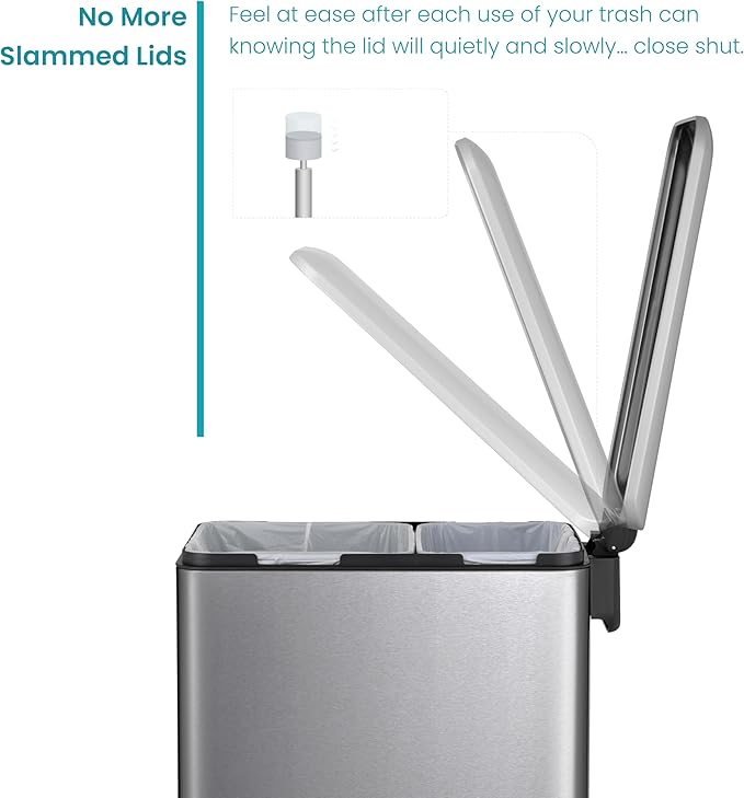 Home Zone Living 13 Gallon Slim Kitchen Trash Can
