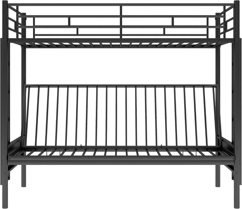 Bellemave Twin Over Futon bunk Bed, loft Bed with futon, Twin Over Full Futon...