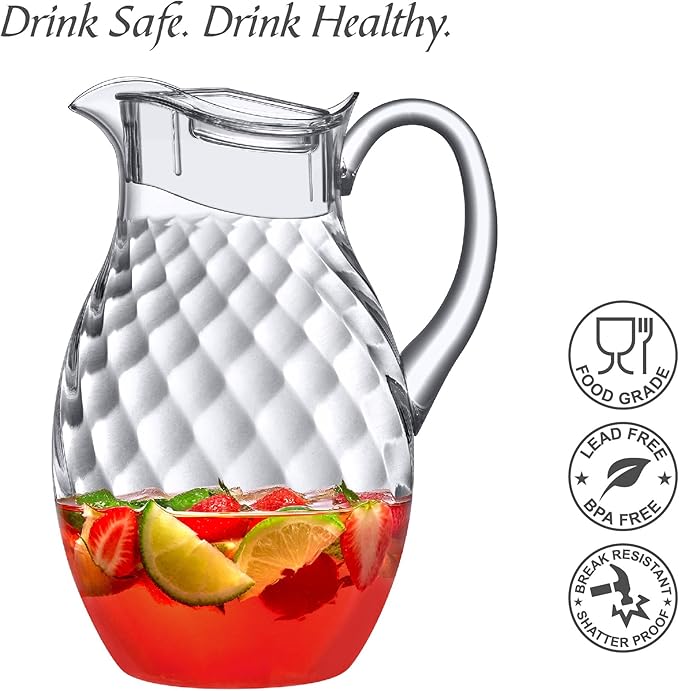 Amazing Abby - Bubbly Whirly Grand - Plastic Pitcher, Fridge Jug, Shatter-Proof