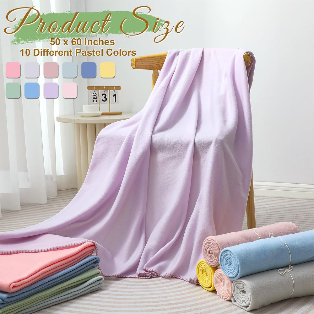 10PCS Pastel Fleece Blankets Bulk 50 X 60, Soft Lightweight Throw Blanket Kit...
