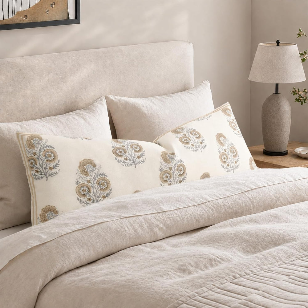 Vintage Floral 14x36 Lumbar Pillow Cover for Bed Pack of 1, Double-Sided Bota...
