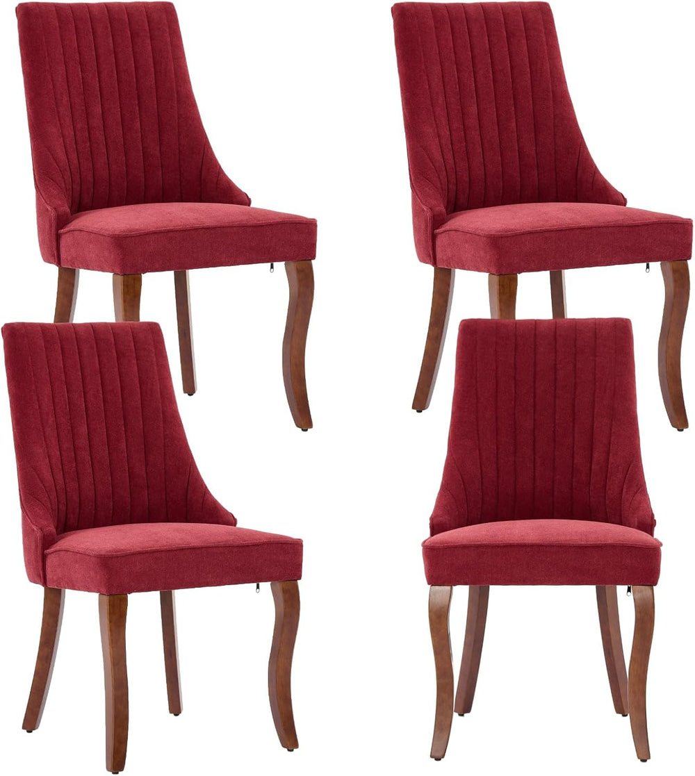 Dining Chairs Set of 4,Comfy Fabric Upholstered Accent Chairs for Kitchen Liv...