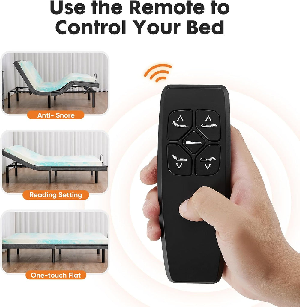 Sweetcrispy Full Adjustable Bed Frame, Electric Base, USB, Zero Gravity