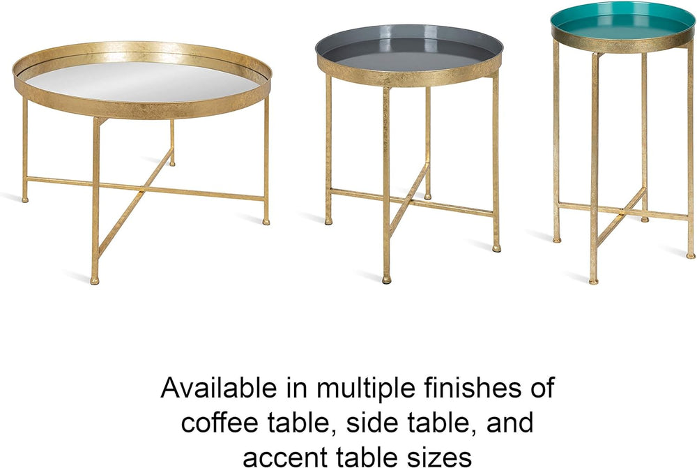Kate and Laurel Celia Metal Foldable Round Accent Coffee Table, 28.25" x...
