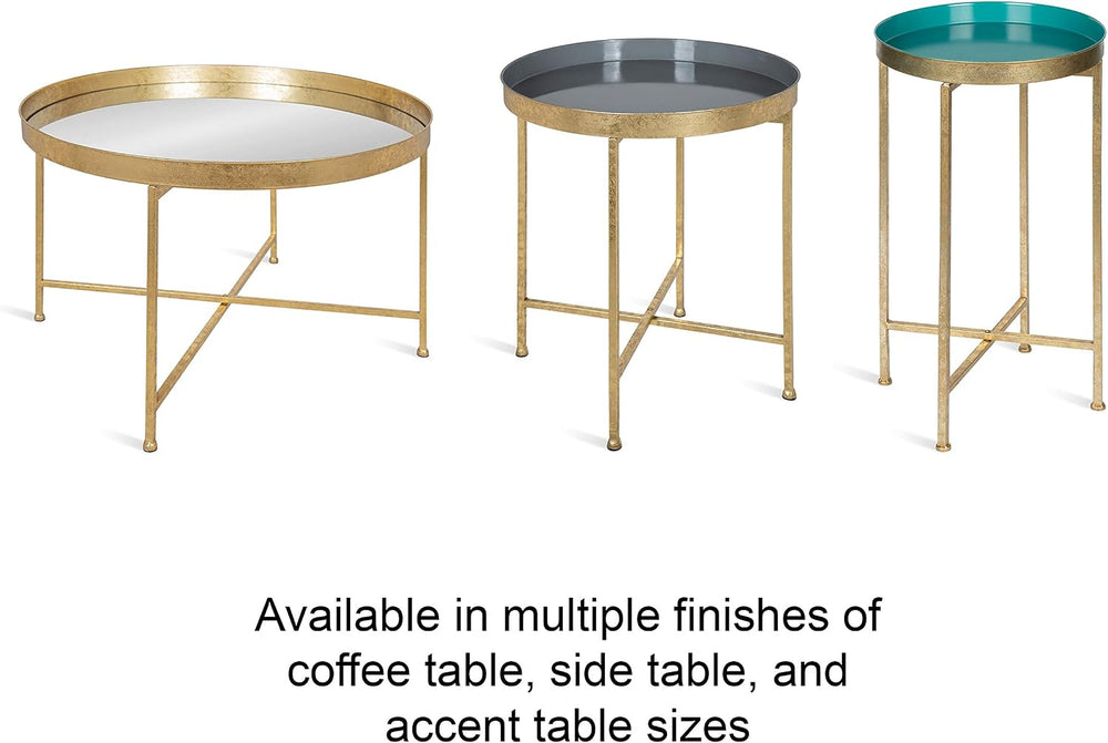 Kate and Laurel Celia Modern Round Coffee Table; 28 x 28 x 19; Black and Gold...