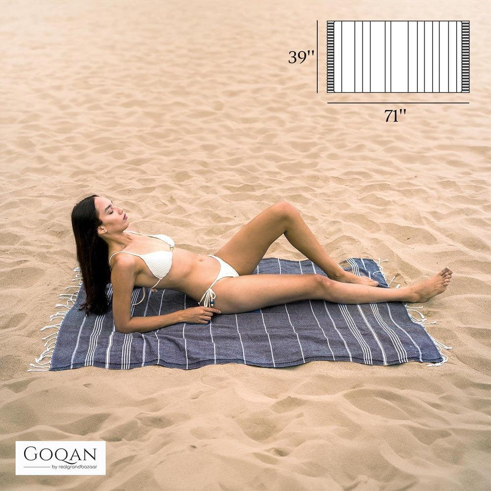 Goqan Turkish Beach Towels Oversized 6 Pack 39x71, Large Beach Blankets, 100%...