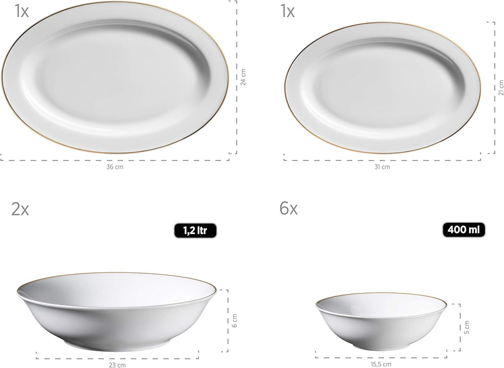 Mäser Professional Dining Accessory Set White/Gold