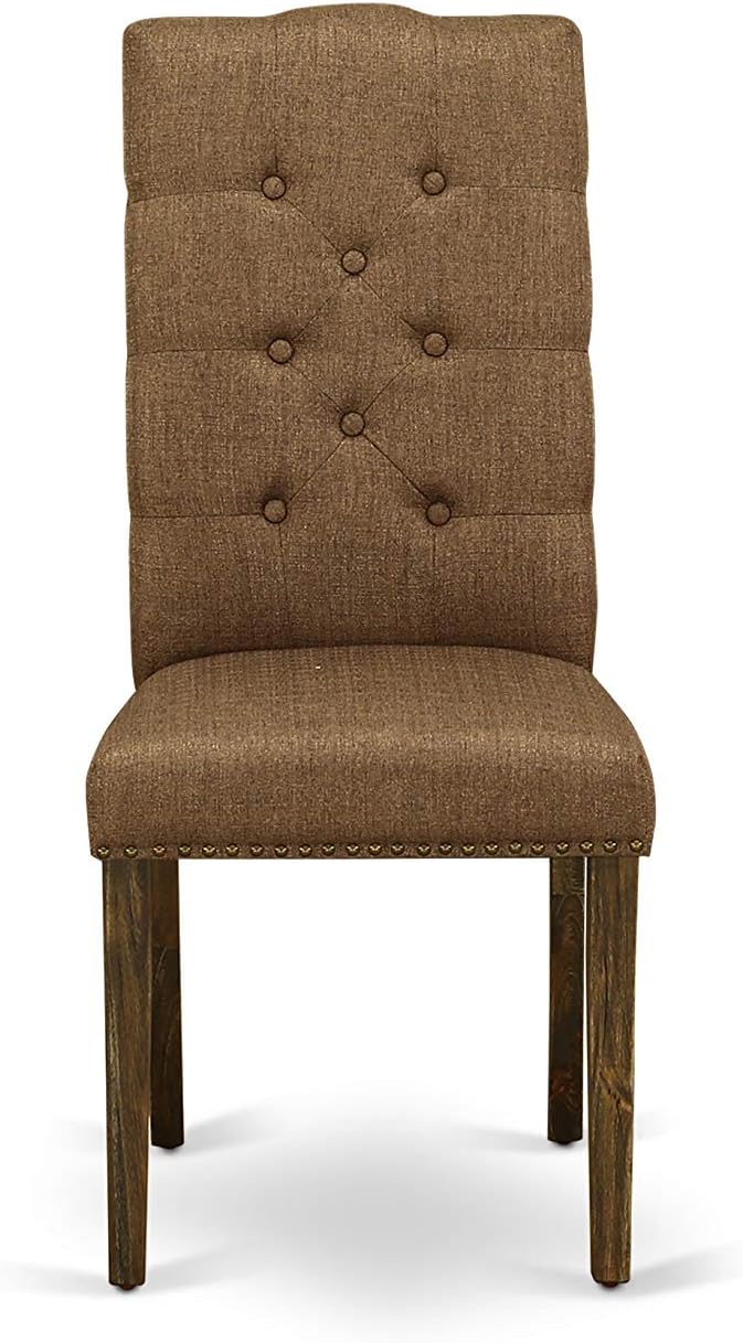 East West Furniture F3EL7-718 7 Piece Kitchen Table Set Consist of a Round Di...