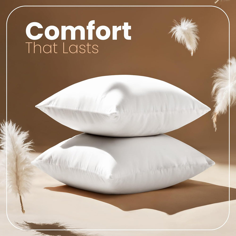 Utopia Bedding 22x22 pillow inserts, White Throw Pillows for Couch, 2 Pack