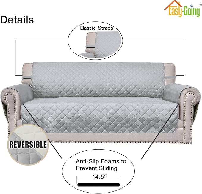 Easy-Going Sofa Slipcover Reversible Loveseat Sofa Cover Couch Cover