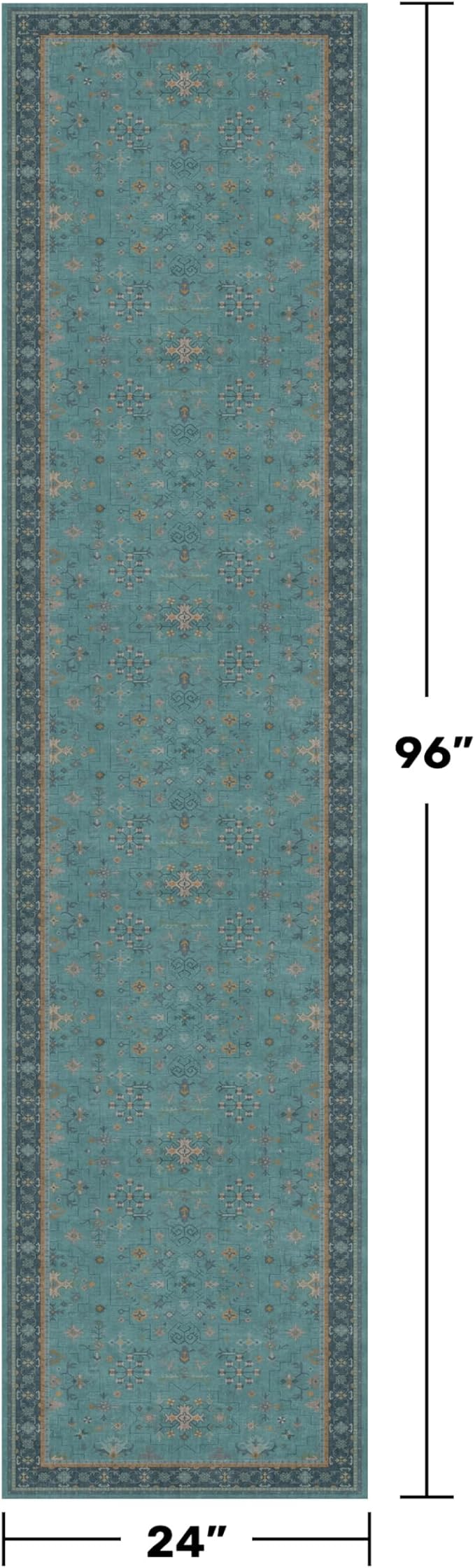 Boho 2x8 Non Slip Kitchen Runner Rugs -Machine Washable Non Skid Vintage Carpet
