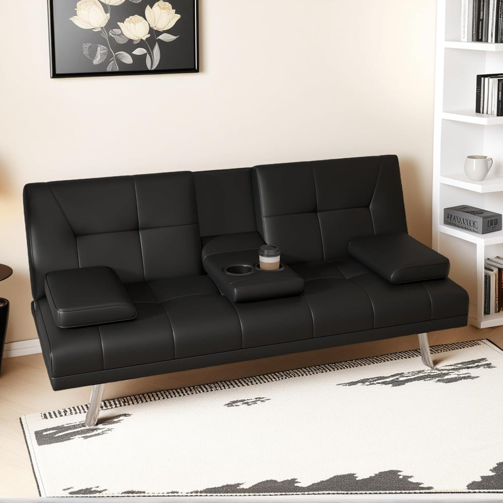 67"Modern Futon Sofa Bed,Convertible 3 in 1 Sleeper Bed Couches with Adj...