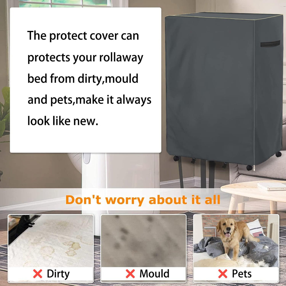 Rollaway Bed Storage Cover,Heavy Duty Waterproof Universal Folding Bed Storag...