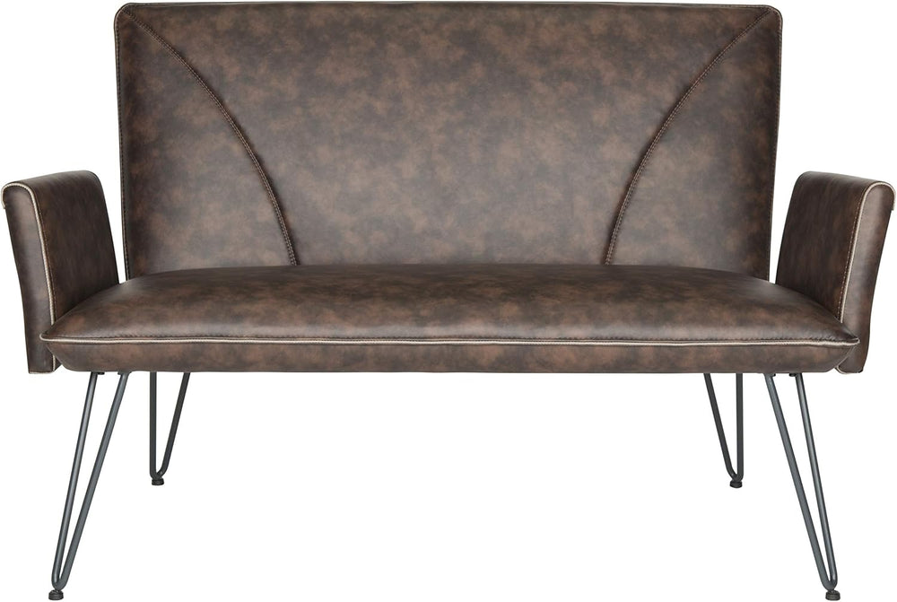 Safavieh Home Collection Johannes Mid-Century Modern Antique Brown Settee