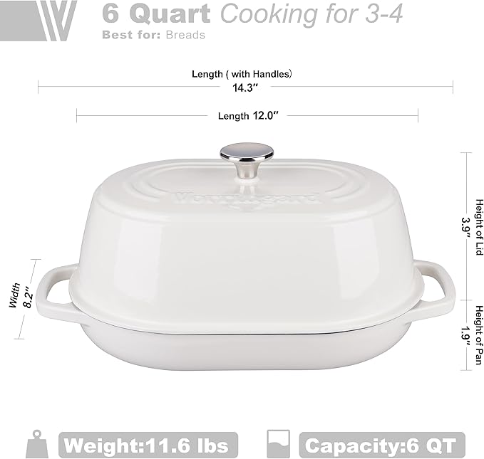 VORRINGARD Enameled Cast Iron Dutch Oven Pot