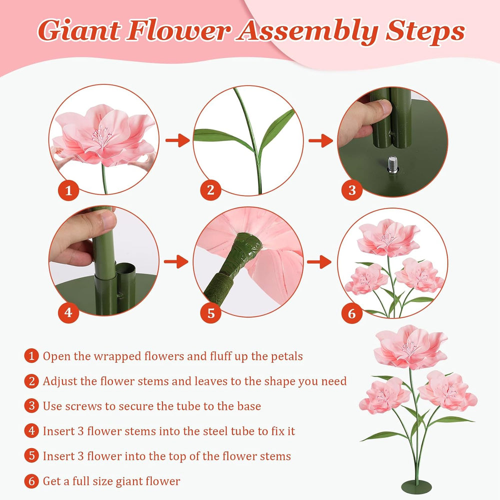 Giant Artificial Flowers for Decoration, 5.6 Ft Large Fake Flowers