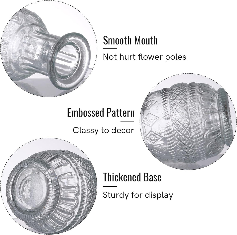 STARSIDE Small Bud Vases 30-Pack, Vintage Clear Glass Flower Vases in Bulk
