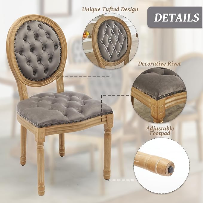 French Country Dining Chairs Set of 2,Farmhouse Upholstered Dining Room Chair...
