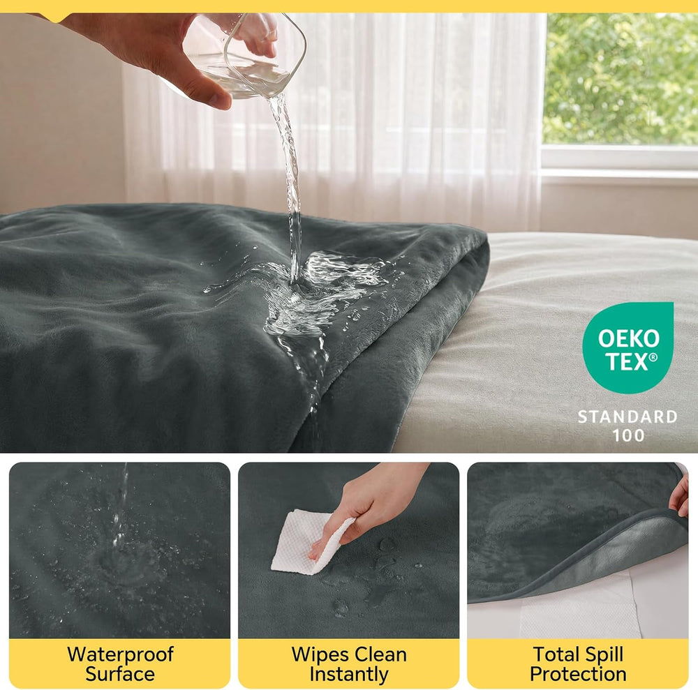 Luciphia Waterproof Blanket for Bed Twin Size 60"x80", Reversible F...